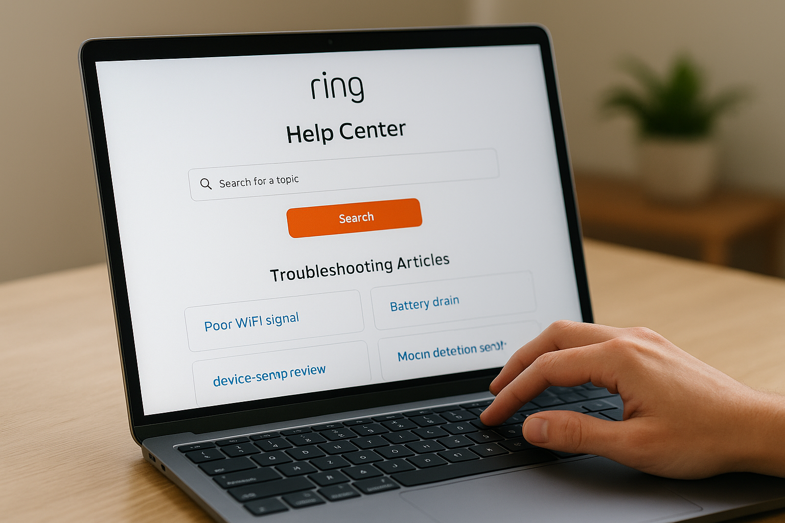 Ring Help Center and troubleshooting articles